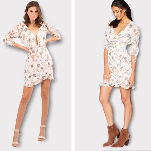 For Love & Lemons Elyse Flirty Mini Dress - Picture 1 of 11